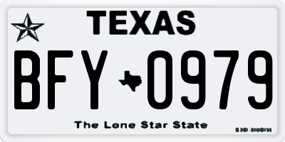 TX license plate BFY0979