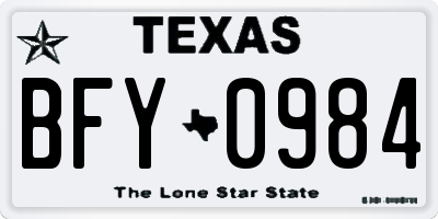 TX license plate BFY0984