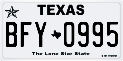 TX license plate BFY0995