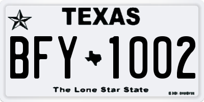 TX license plate BFY1002