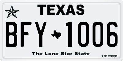 TX license plate BFY1006