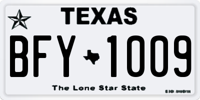 TX license plate BFY1009