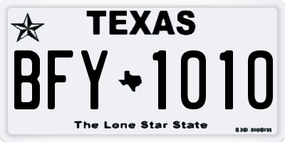 TX license plate BFY1010