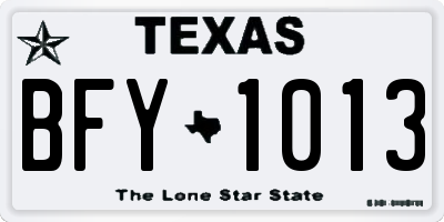 TX license plate BFY1013