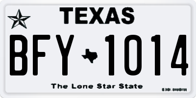 TX license plate BFY1014