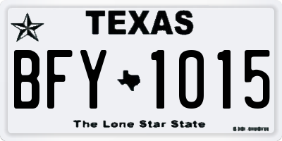 TX license plate BFY1015