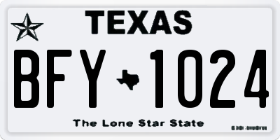 TX license plate BFY1024