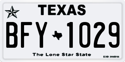 TX license plate BFY1029