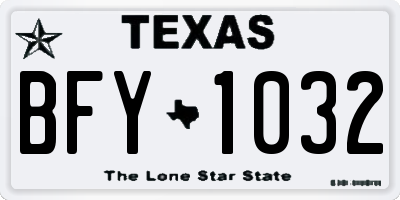 TX license plate BFY1032