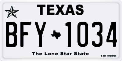 TX license plate BFY1034