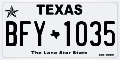 TX license plate BFY1035