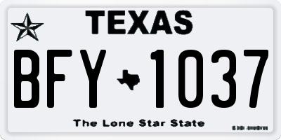 TX license plate BFY1037