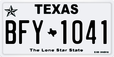 TX license plate BFY1041