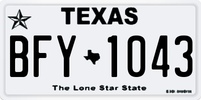 TX license plate BFY1043
