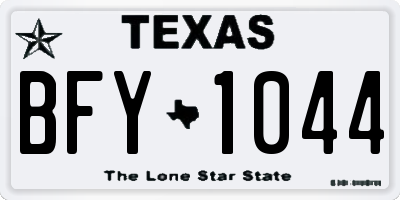 TX license plate BFY1044