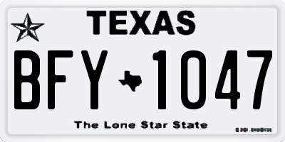 TX license plate BFY1047