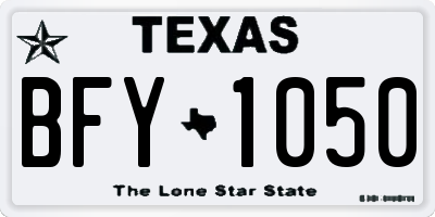TX license plate BFY1050