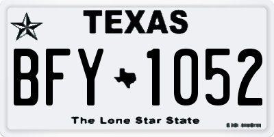 TX license plate BFY1052