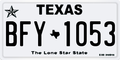 TX license plate BFY1053