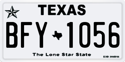 TX license plate BFY1056