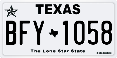 TX license plate BFY1058