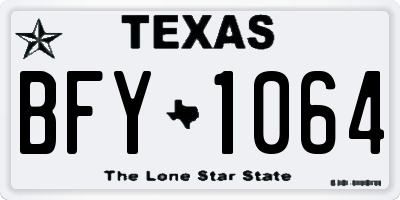 TX license plate BFY1064
