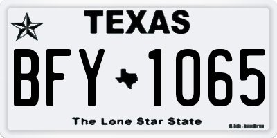 TX license plate BFY1065