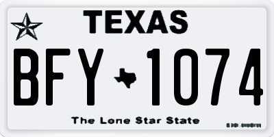 TX license plate BFY1074