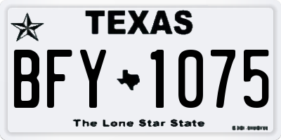 TX license plate BFY1075