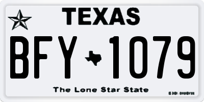 TX license plate BFY1079