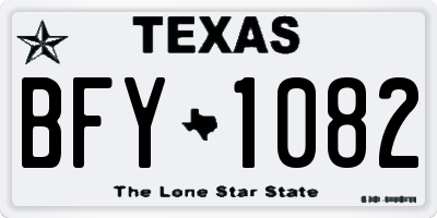 TX license plate BFY1082