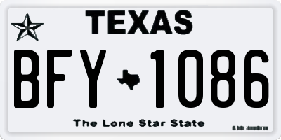 TX license plate BFY1086