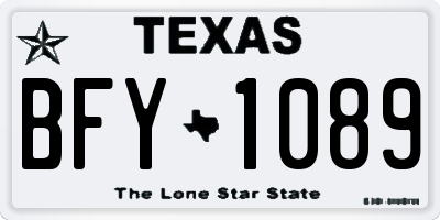 TX license plate BFY1089