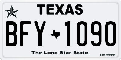 TX license plate BFY1090
