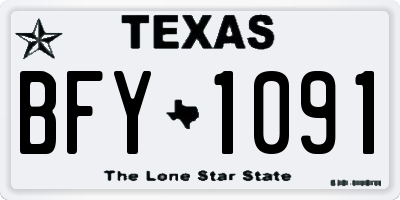 TX license plate BFY1091