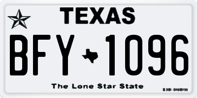 TX license plate BFY1096