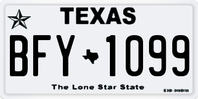 TX license plate BFY1099