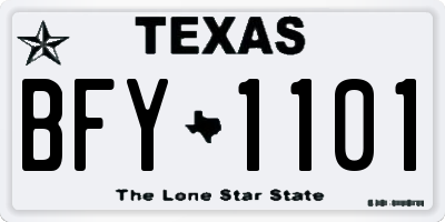 TX license plate BFY1101