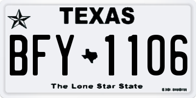 TX license plate BFY1106