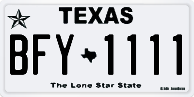 TX license plate BFY1111