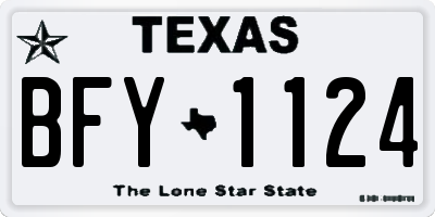 TX license plate BFY1124