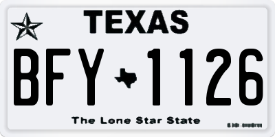TX license plate BFY1126
