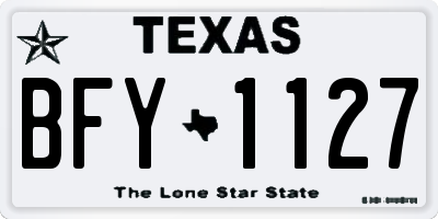 TX license plate BFY1127