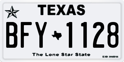TX license plate BFY1128