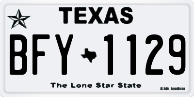 TX license plate BFY1129