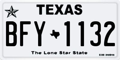 TX license plate BFY1132