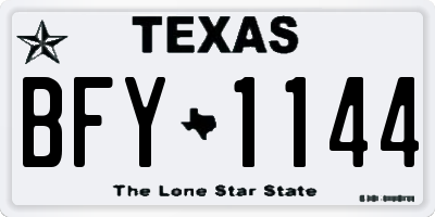 TX license plate BFY1144
