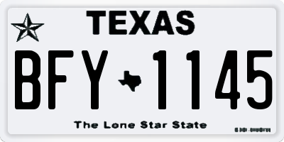 TX license plate BFY1145