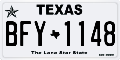 TX license plate BFY1148