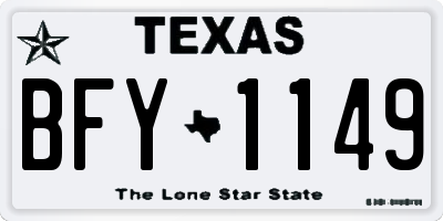 TX license plate BFY1149